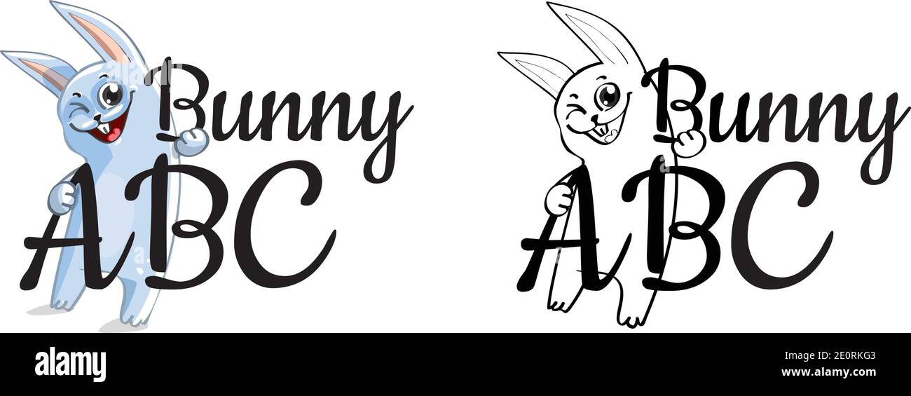 Coniglio o coniglio di cartone animato divertente Illustrazione Vettoriale