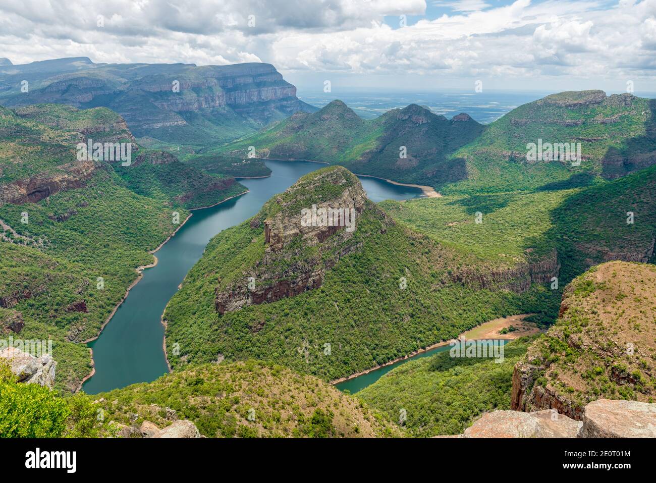 Blyde River Canyon, conosciuto come il terzo canyon più grande del mondo, situato vicino a Graskop, Panorama Route, Sud Africa Foto Stock