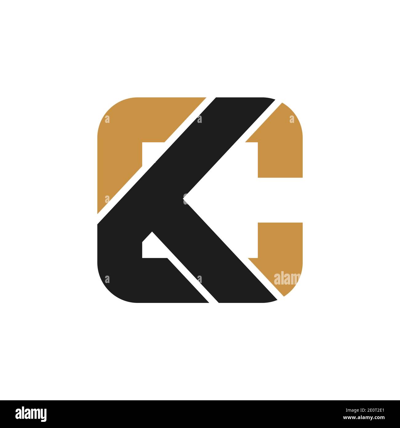 Disegno creativo astratto del logo del ck della lettera. Logo kc con lettera collegata. Illustrazione Vettoriale