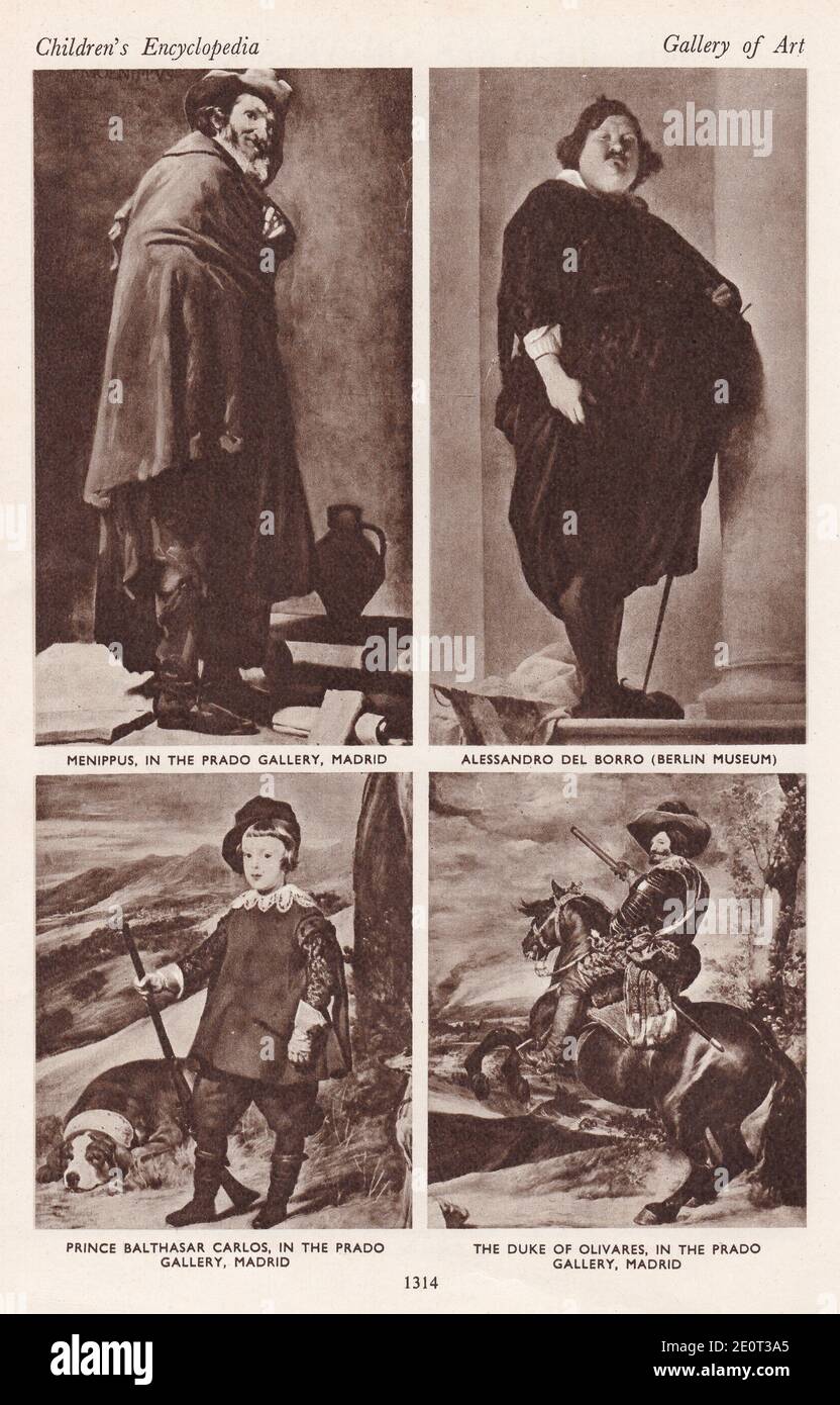 Le immagini di Velasquez - Menippus / Alessandro del Borro / Principe Balthasar Carlos / Duca d'Olivares. Foto Stock