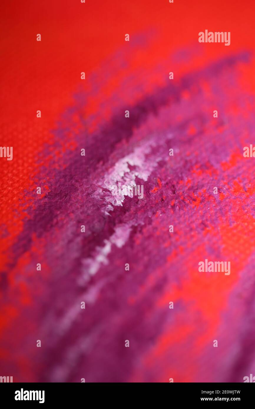 Vernice acrilica colorata su tela arte attacco primo piano moderne stampe di alta qualità. Foto Stock