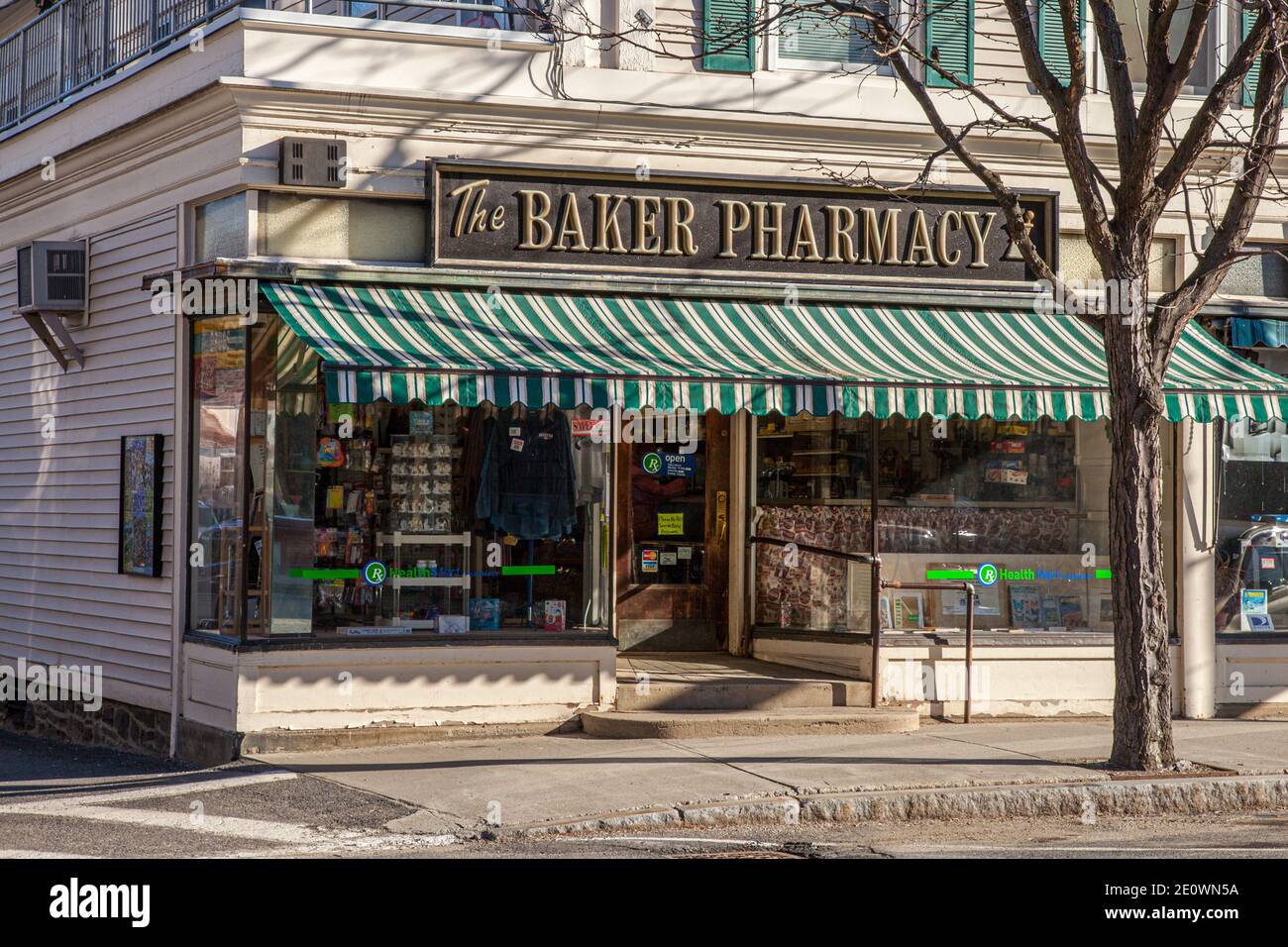 La farmacia Baker a Shelburne Falls, Massachusetts Foto Stock