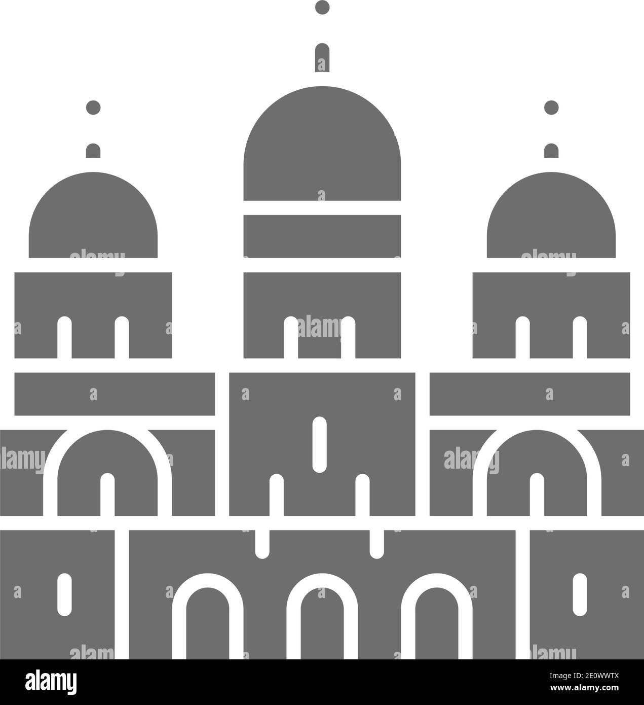 Basilica del Sacro cuore, punto di riferimento di Parigi, icona grigia della Francia. Illustrazione Vettoriale