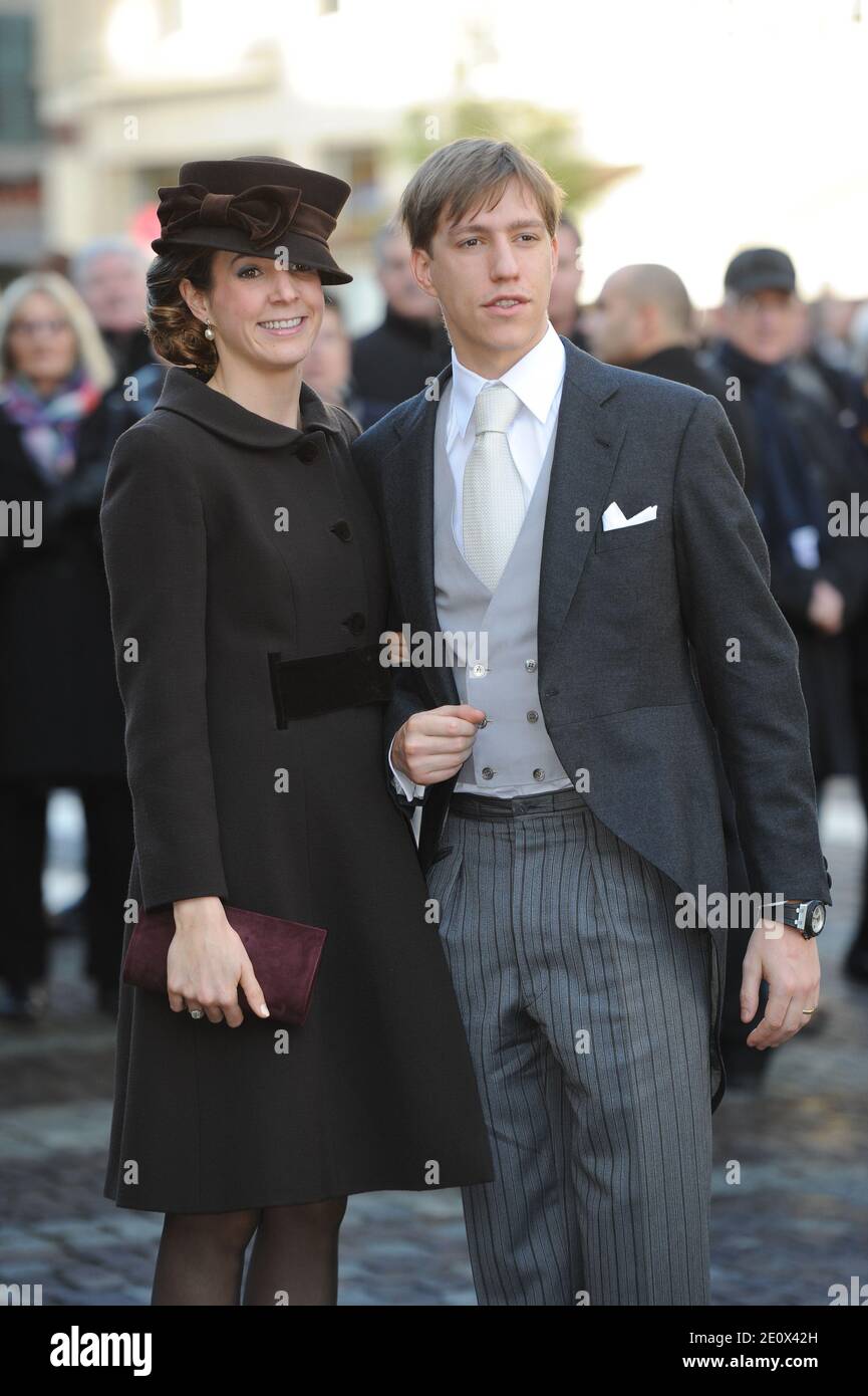 Principe Luigi di Lussemburgo, Principessa Tessy di Lussemburgo in arrivo per il matrimonio religioso di Arciduca Cristoforo d'Austria e Adelaide Drape-Frisch alla Basilica di Saint-Epvre a Nancy, Francia, il 29 dicembre 2012. Foto di Nicolas Gouhier/ABACAPRESS.COM Foto Stock