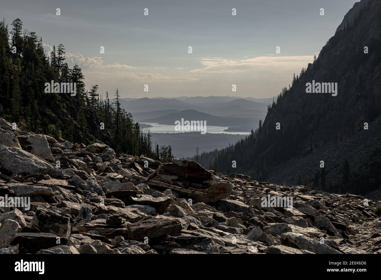 Guardando indietro al lago Leigh dal Paintbrush Canyon Foto Stock