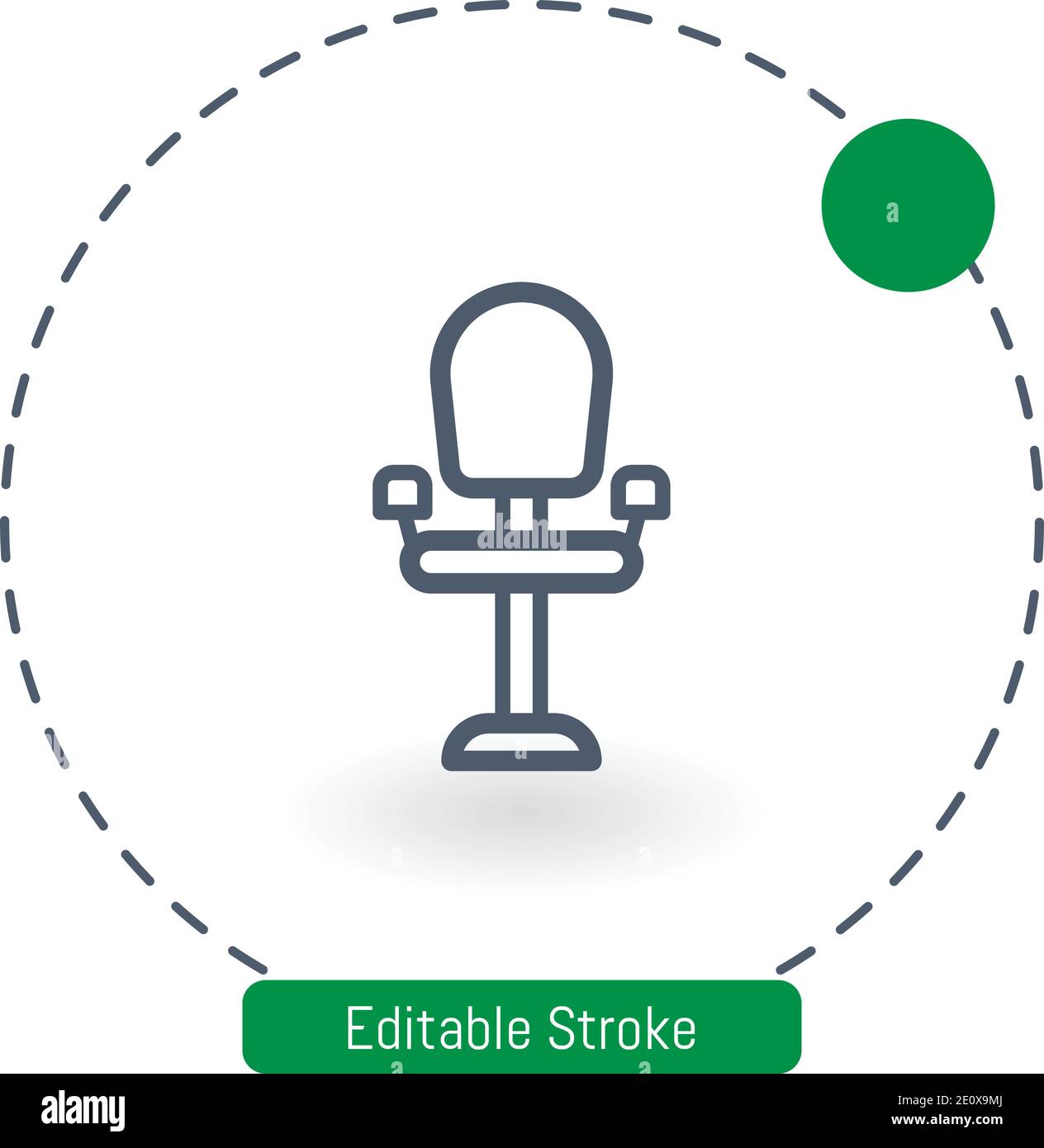 icona vettore sedia per parrucchieri traccia modificabile icone profilo per il web e mobile Illustrazione Vettoriale