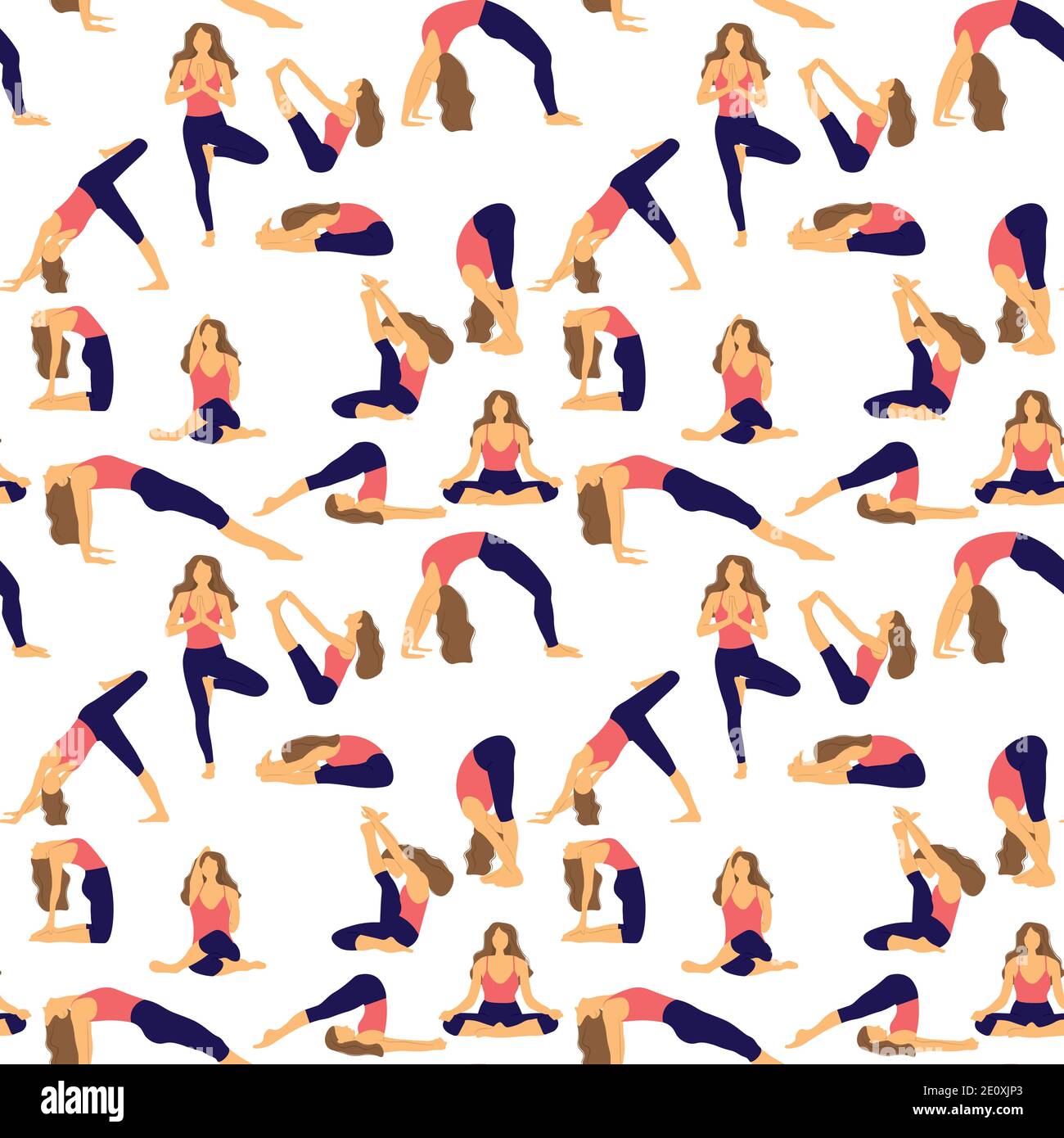 Lo yoga pone un pattern senza cuciture Illustrazione Vettoriale