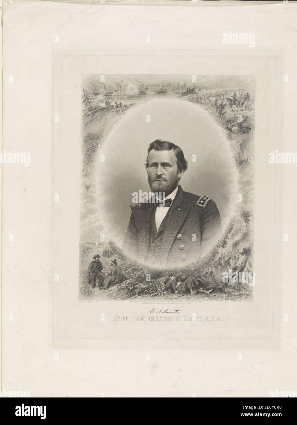 Lieut. Gen. Ulysses S. Grant, U.S.A. - bordo disegnato da W. Momberger ; fotografia di Barr & Young ; inciso da J.C. Buttre, N.Y. Foto Stock