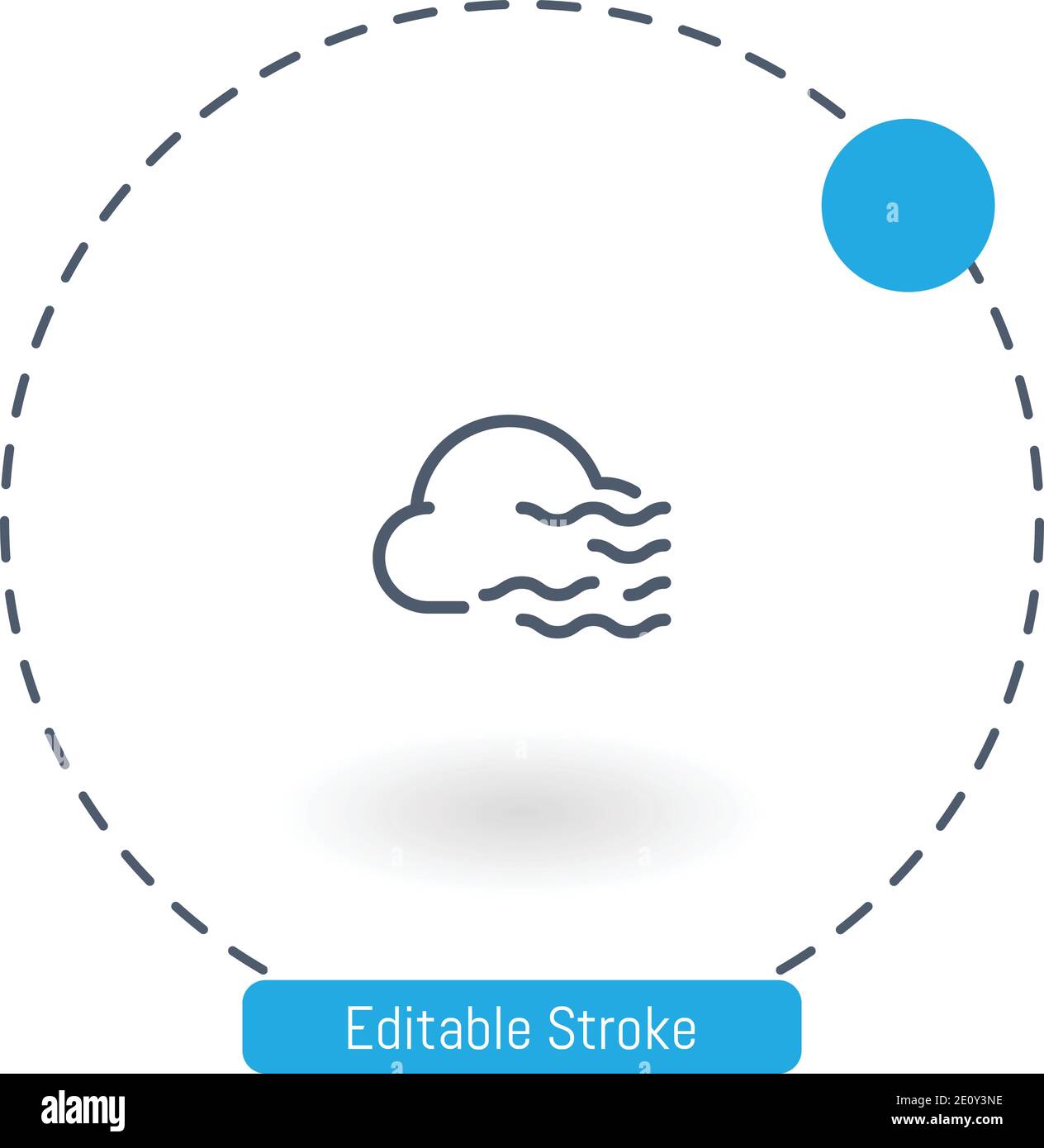 icona vettoriale foggy icone di contorno del tratto modificabili per il web e. cellulare Illustrazione Vettoriale