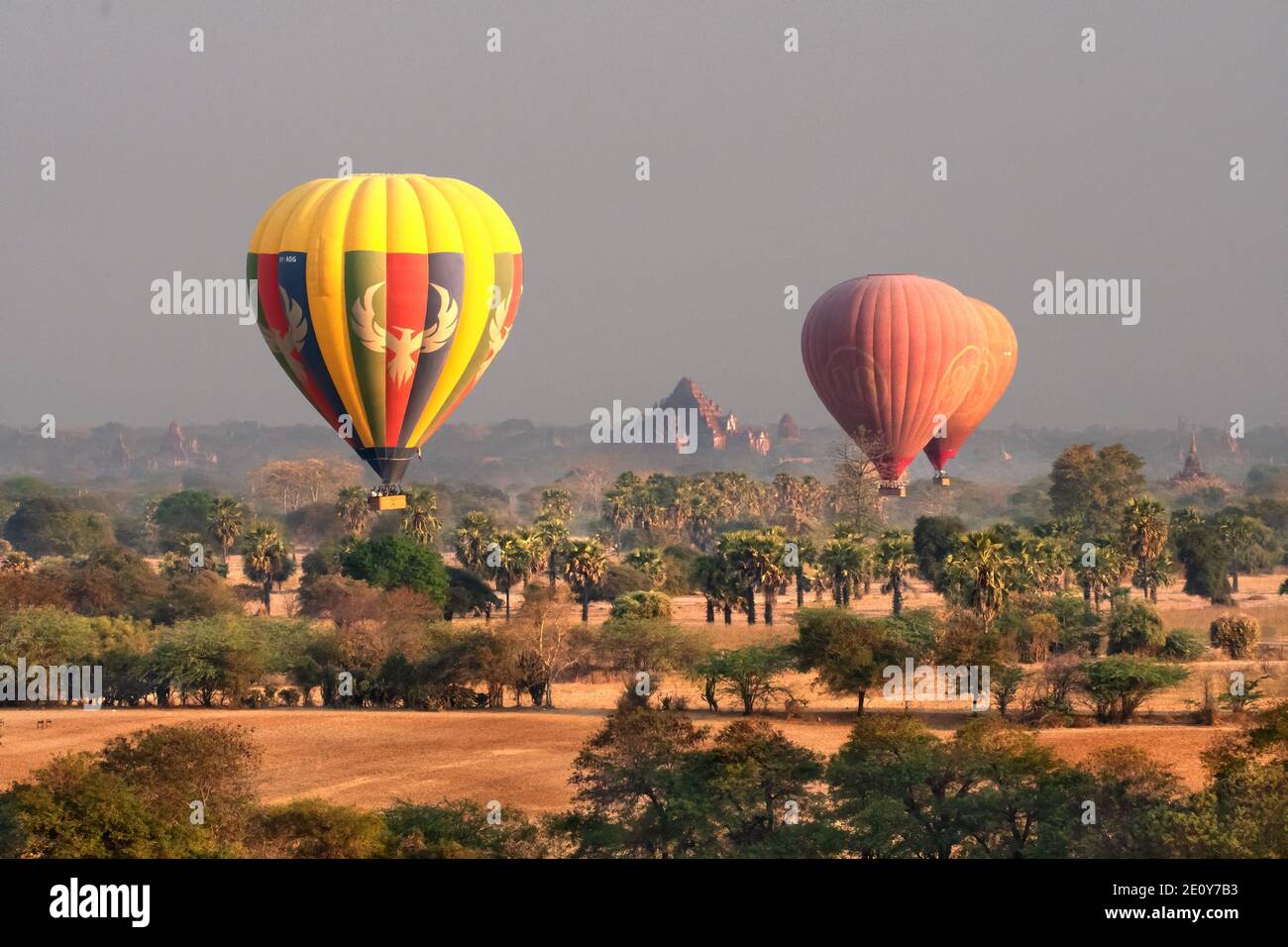 Bagan è un'antica città patrimonio dell'umanità dell'UNESCO nella regione di Mandalay, Myanmar. Foto Stock
