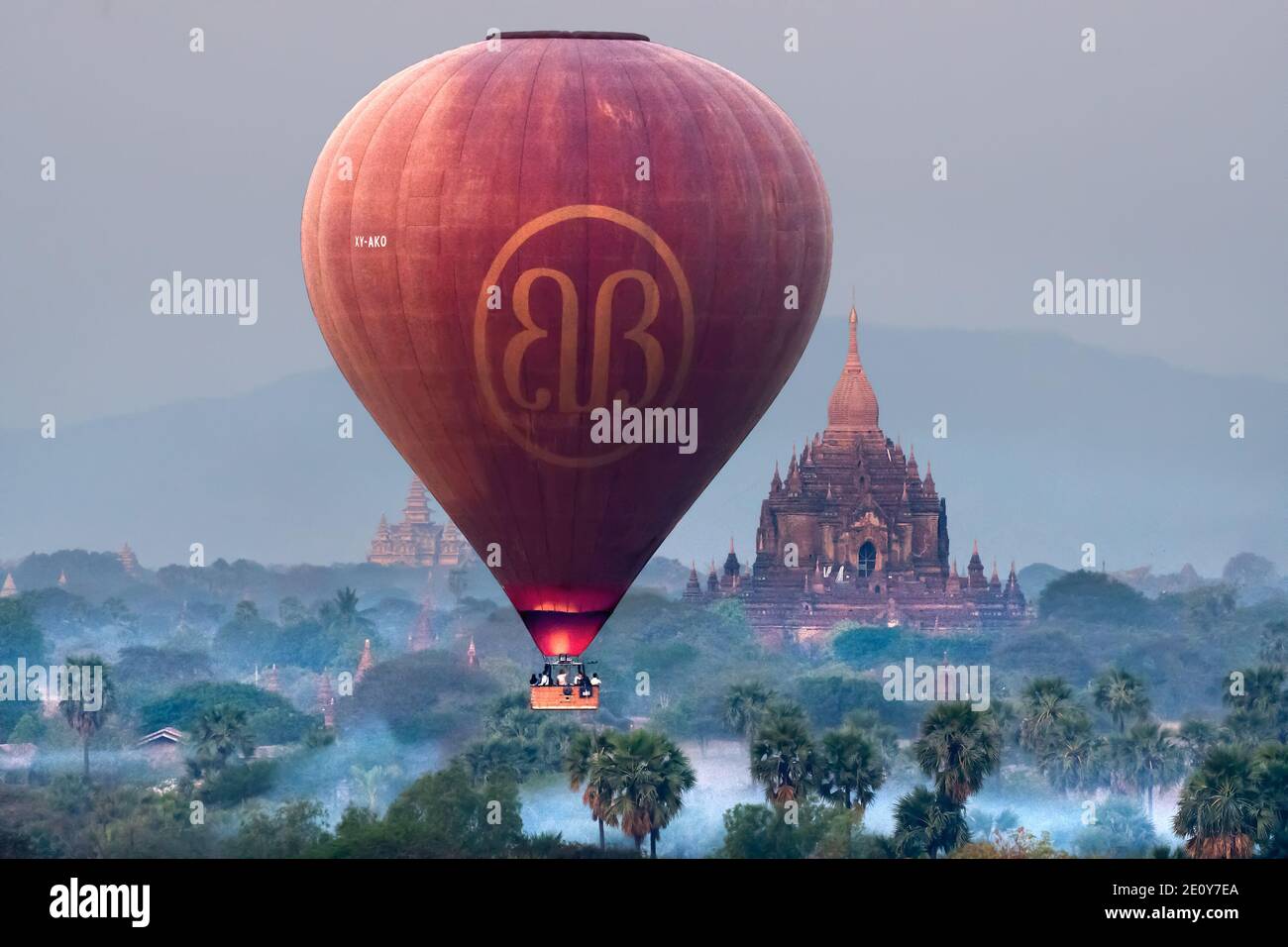 Bagan è un'antica città patrimonio dell'umanità dell'UNESCO nella regione di Mandalay, Myanmar. Foto Stock