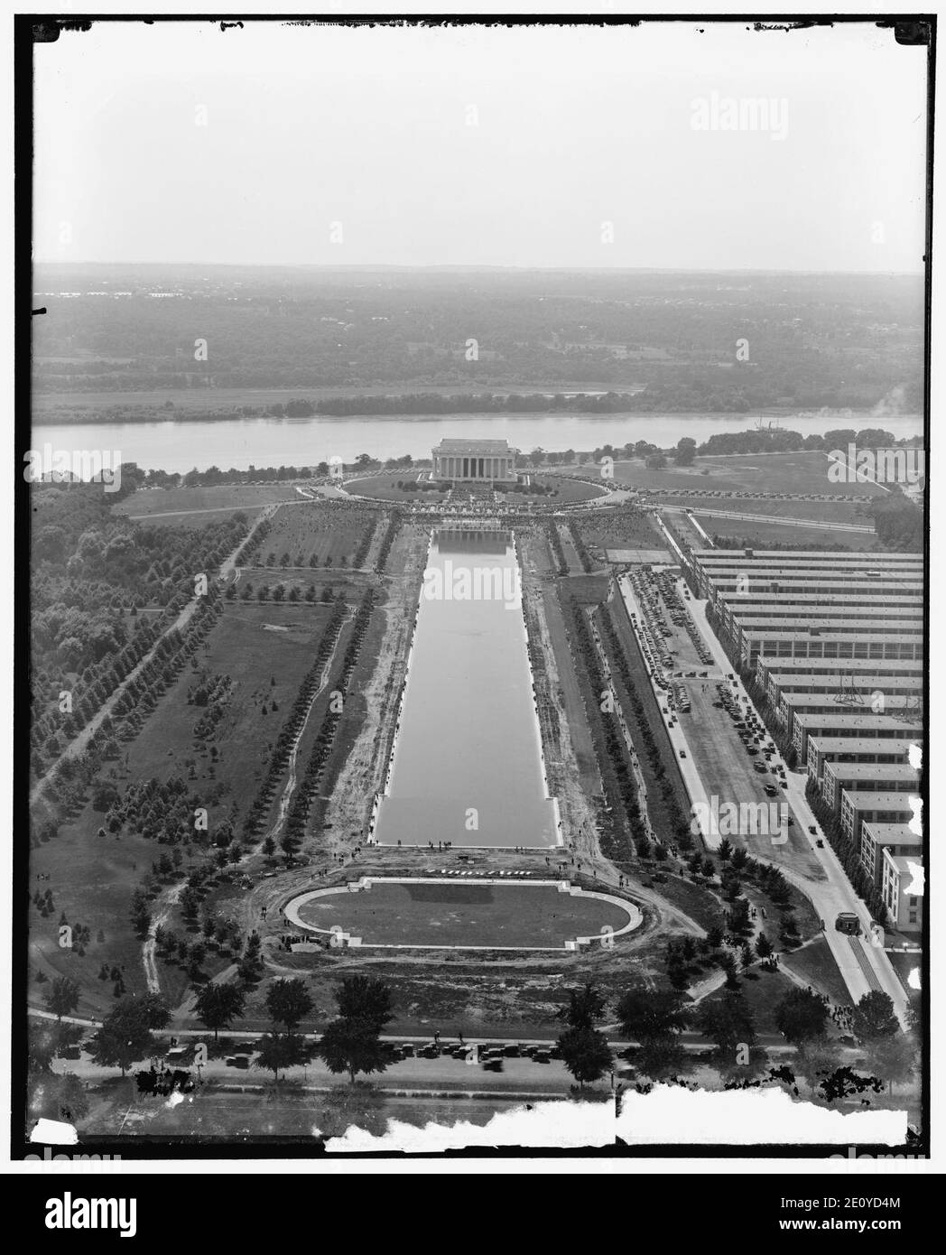 Lincoln Memorial dedizione preso dal Washington Manument Foto Stock