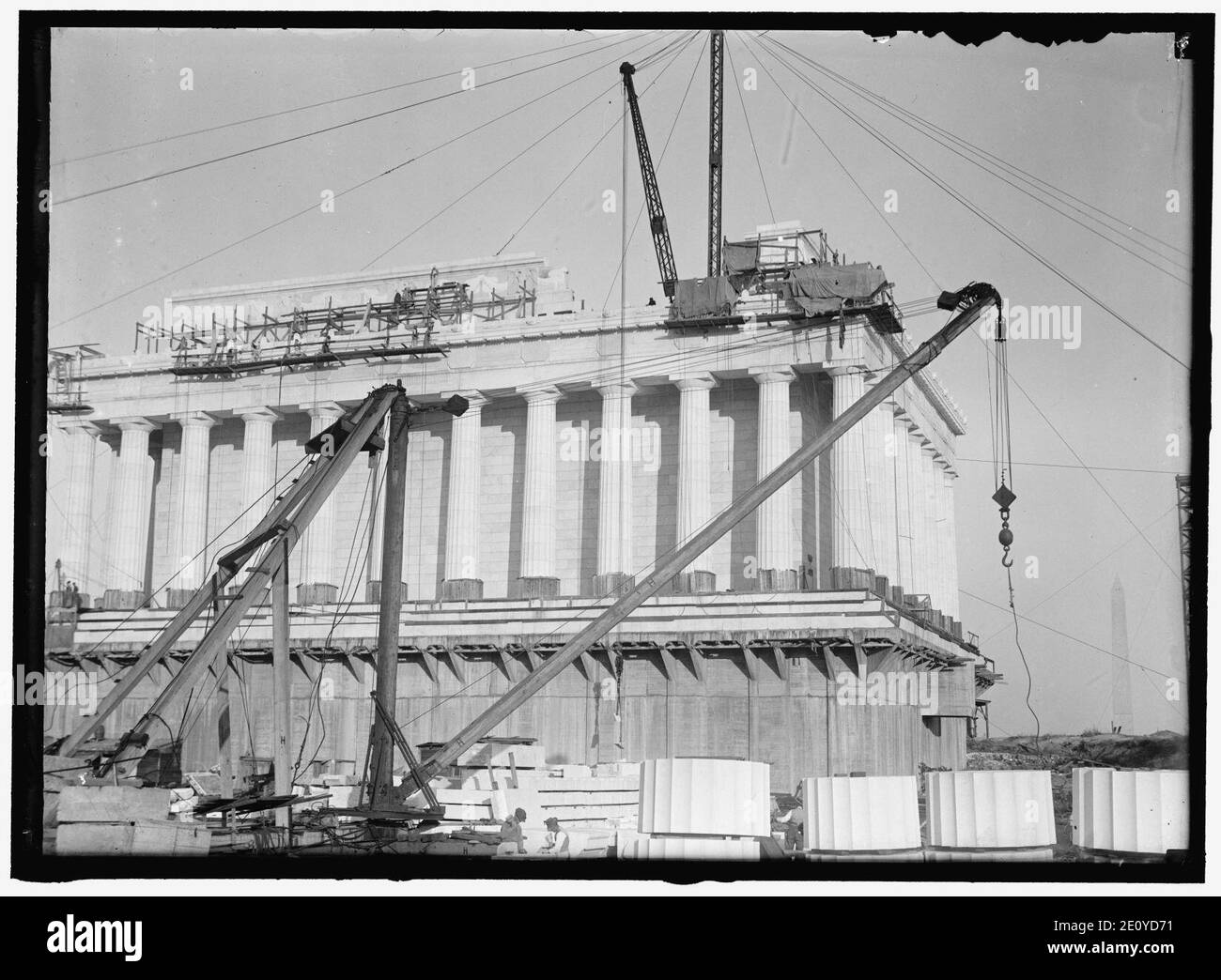 LINCOLN MEMORIAL IN COSTRUZIONE Foto Stock