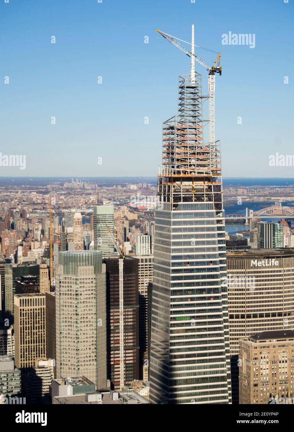 New York City, NY (USA) - 16 novembre 2019: Cantiere di One Vanderbilt, un grattacielo di 67 piani all'angolo tra 42nd Street e Vanderbilt Ave Foto Stock
