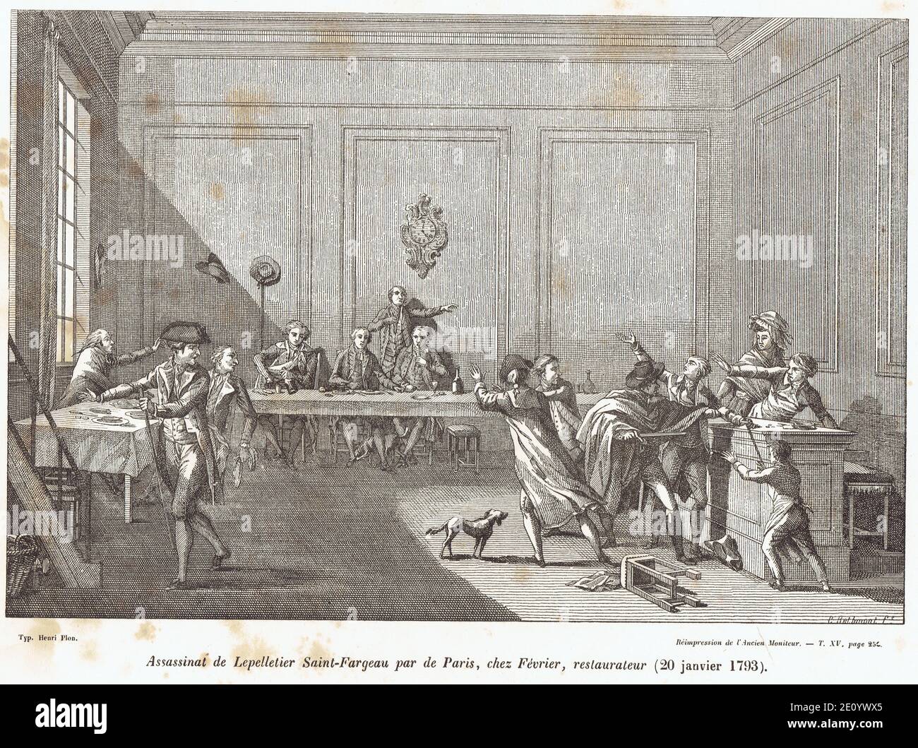 Assassinat député Lepelletier Saint-Fargeau 20 janvier 1793 Foto Stock