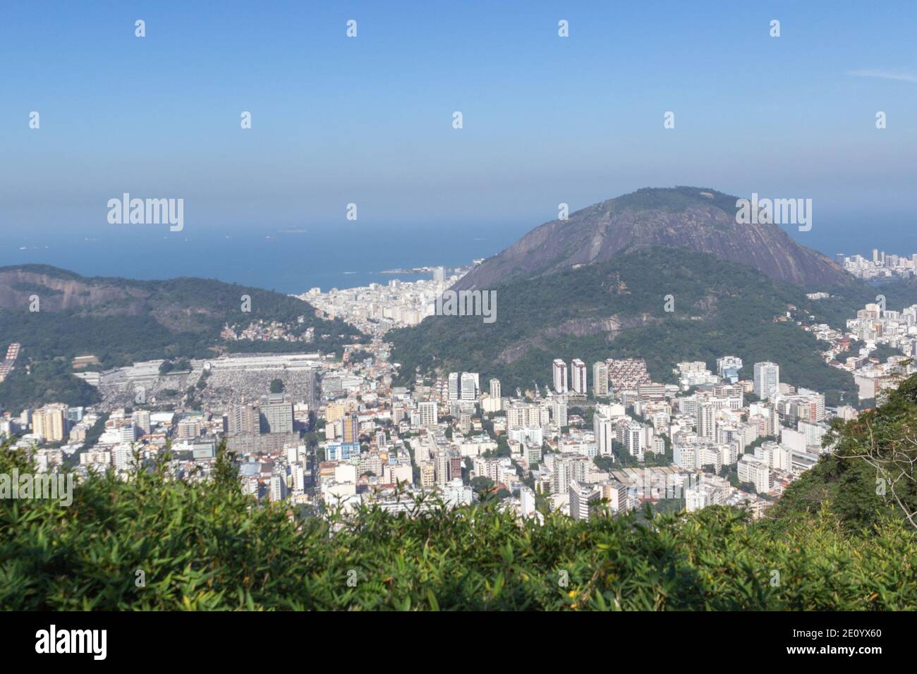 Vista panoramica fino alla città di Rio de Janeiro In Brasile Foto Stock