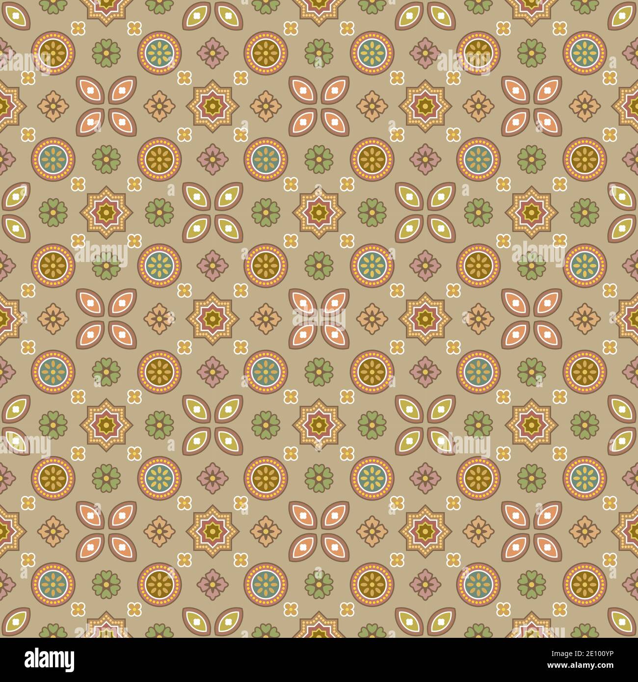 Sindhi colorato Ajrakh Pattern Illustrazione Vettoriale