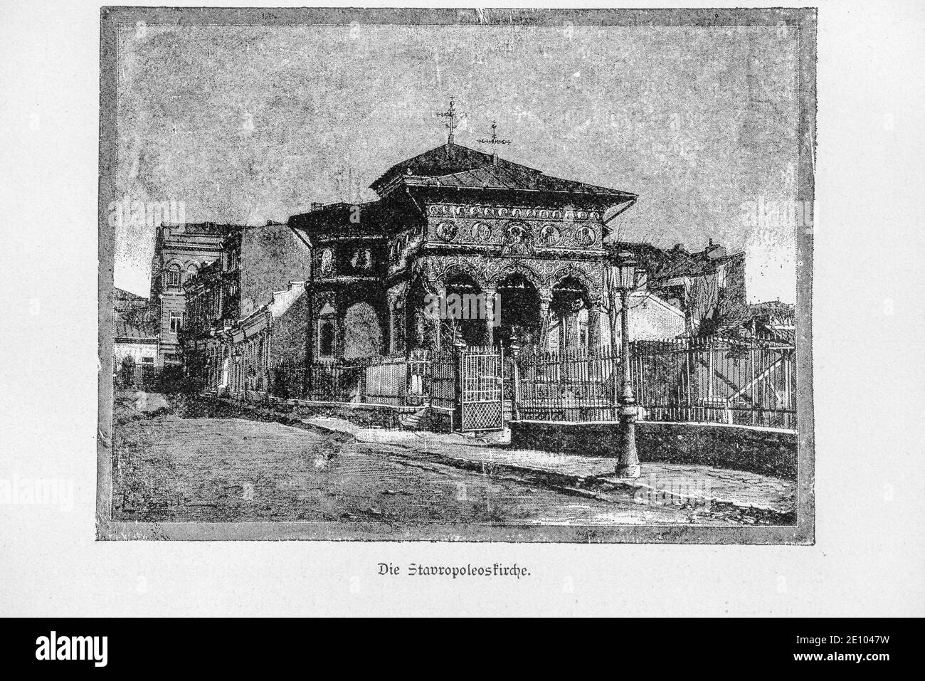 'Die Stavropoleoskirche', l'ex Monastero di Stavropoleos costruito nel 1724 ora Chiesa di Stavropoleos a Bucarest, Romania, 'Die Hauptstädte der Welt' Foto Stock