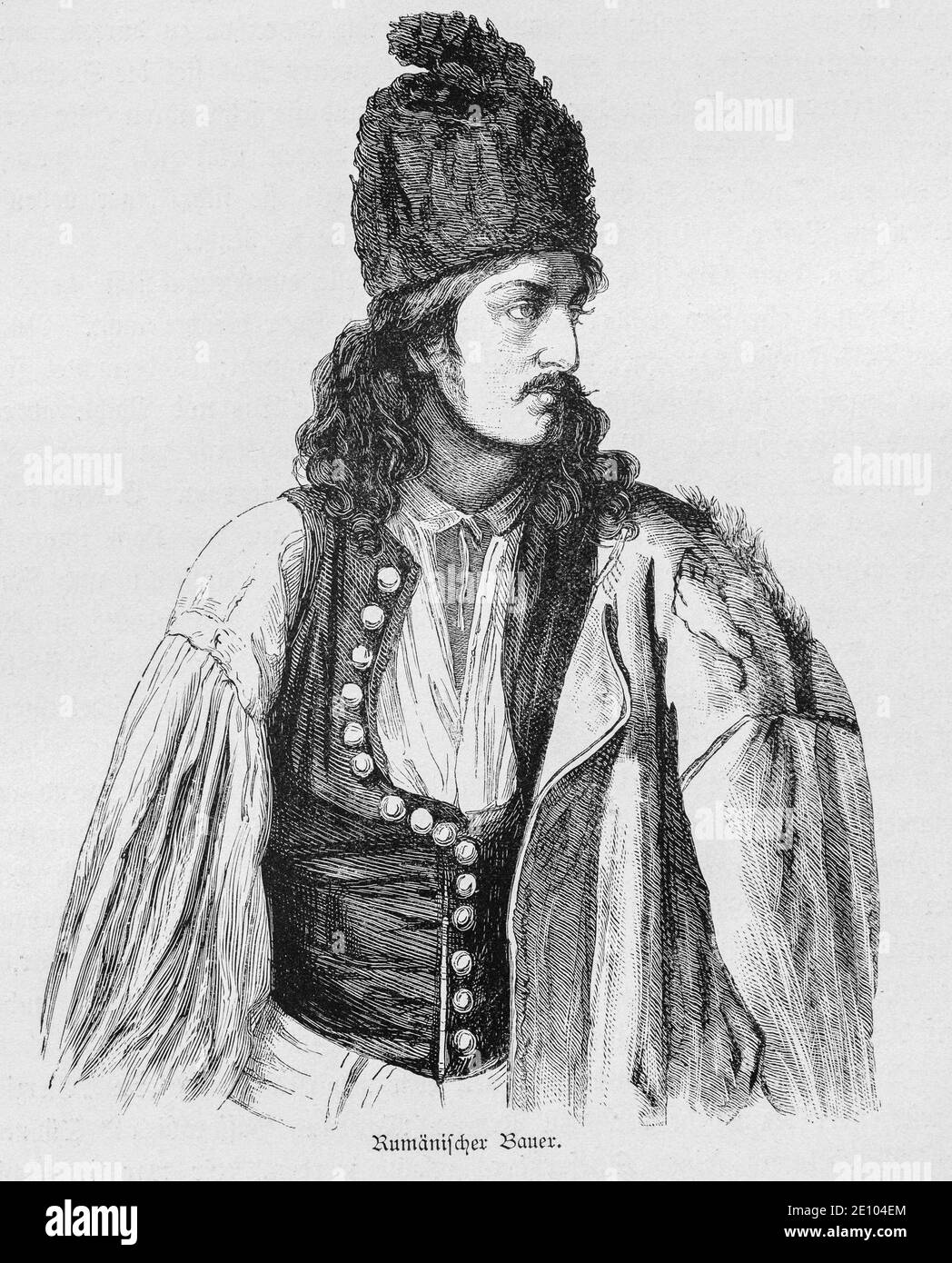 'RUmänischer Bauer', ritratto di un agricoltore rumeno, Bucarest, Romania, illustrazione di 'Die Hauptstädte der Welt', Breslau circa 1897 Foto Stock