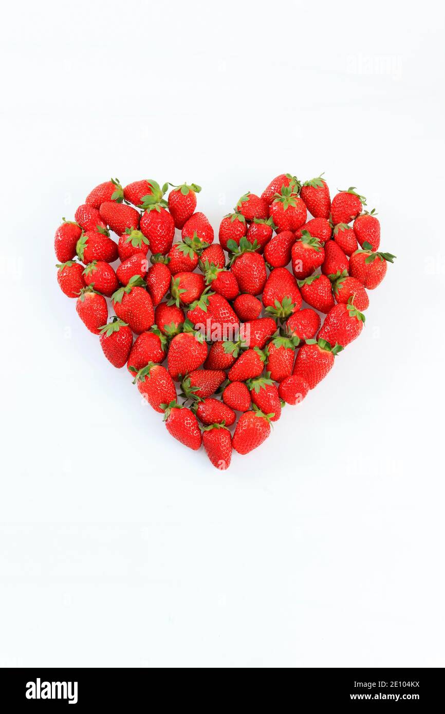 Fragole a forma di cuore Foto Stock