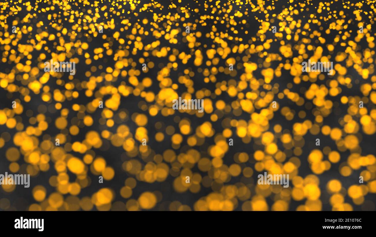 Particelle dorate con profondità di campo Foto Stock
