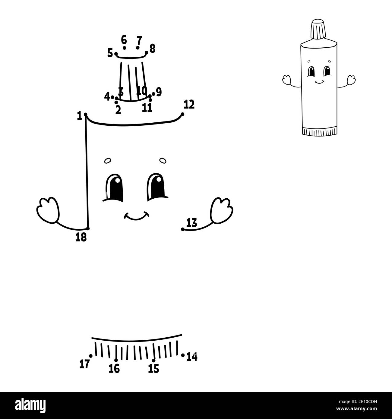 Punto per punto. Disegnare una linea. La pratica della scrittura. Numeri di apprendimento per i bambini. Istruzione foglio di lavoro in via di sviluppo. Attività pagina di colorazione. Gioco per il bimbo. È Illustrazione Vettoriale