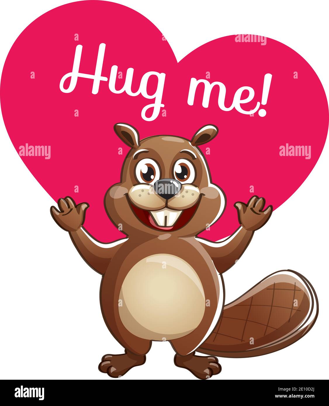 Il caster dei cartoni animati è pronto per un hugging Illustrazione Vettoriale