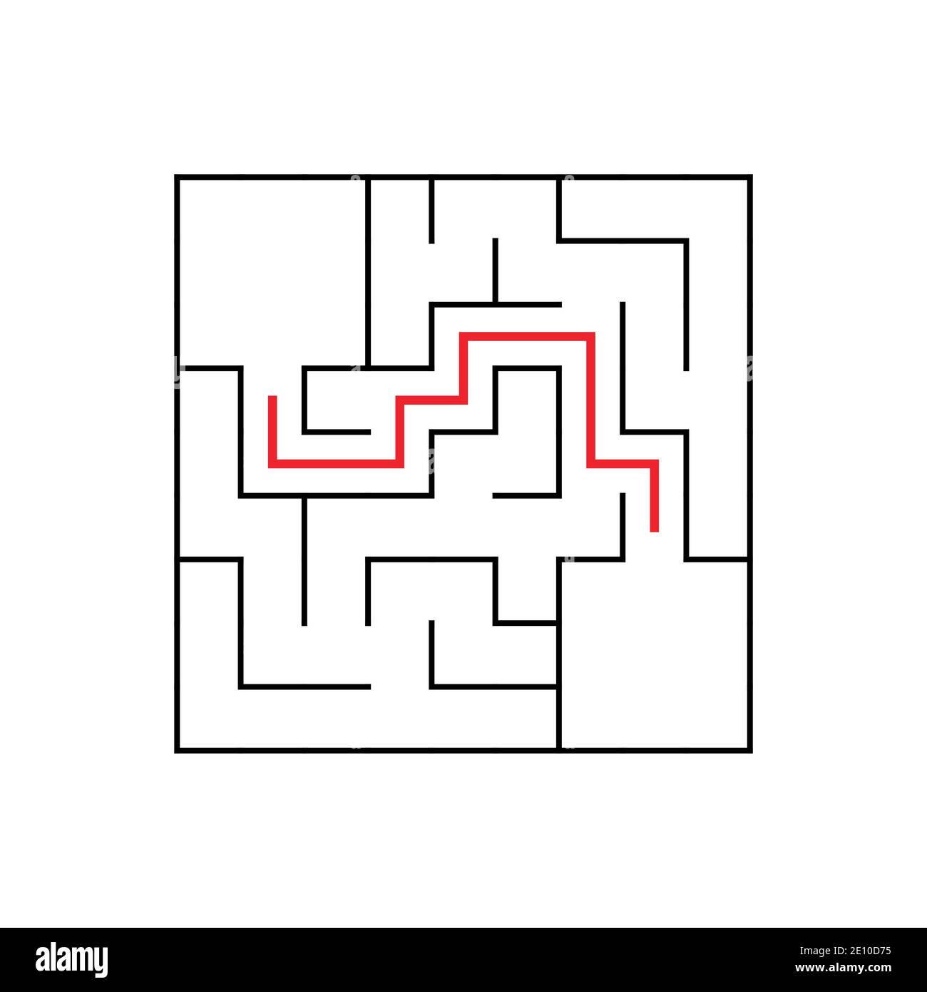 Labirinto facile. Gioco per bambini. Puzzle per bambini. Enigma a labirinto. Trovare il percorso giusto. Illustrazione vettoriale. Illustrazione Vettoriale