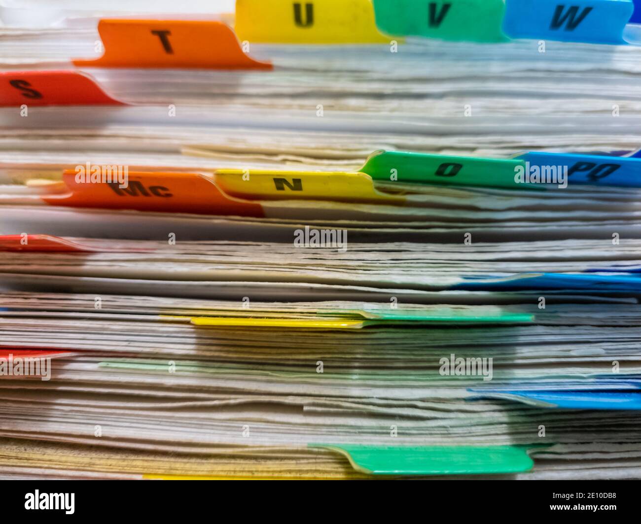 Un sistema di riempimento dell'indice della carta. Foto Stock