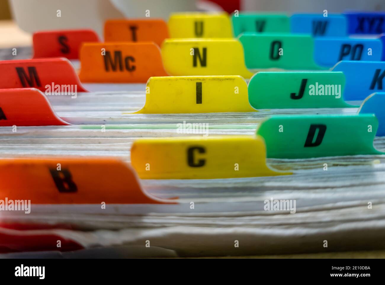 Un sistema di riempimento dell'indice della carta. Foto Stock