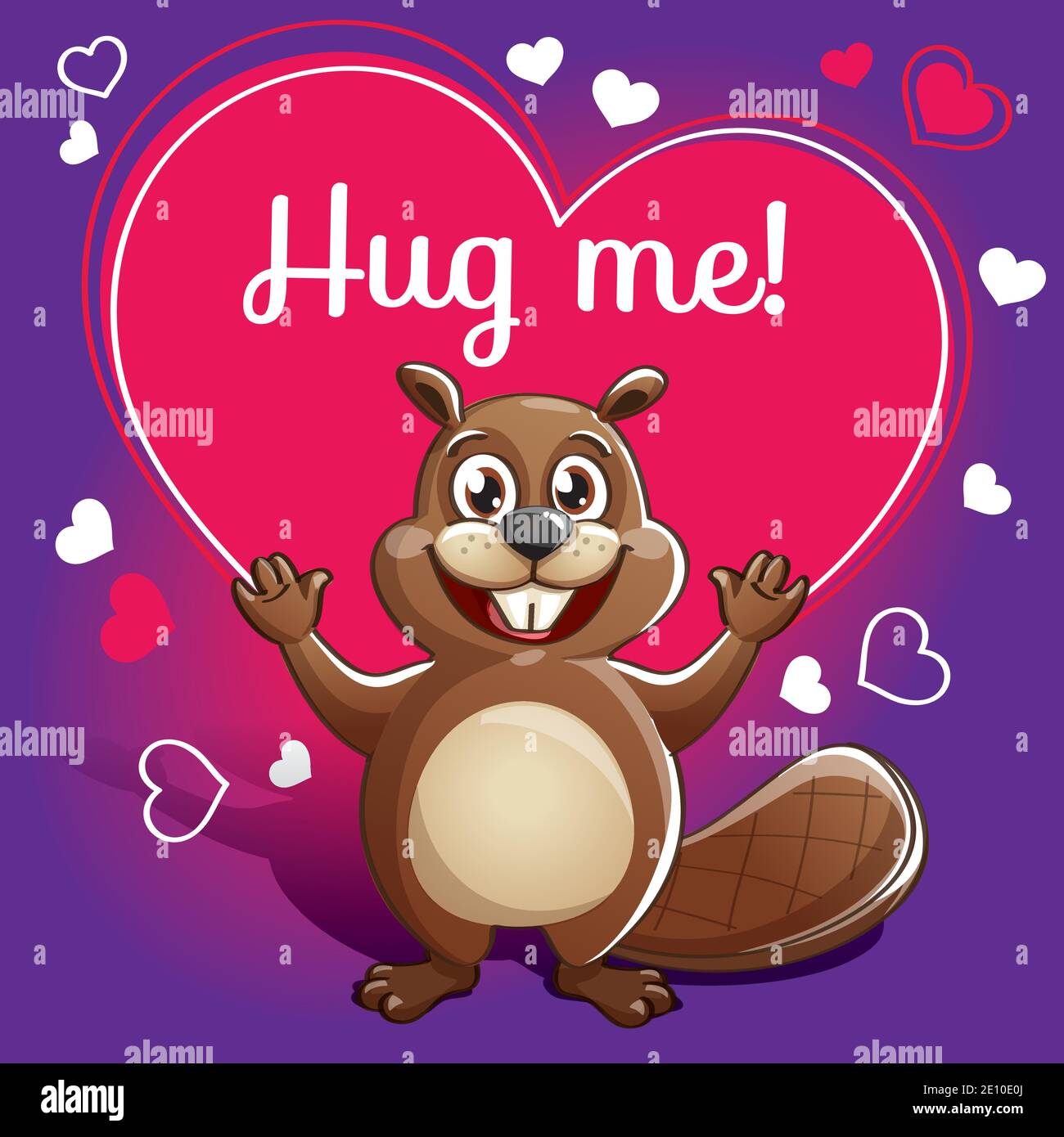 Il caster dei cartoni animati è pronto per un hugging Illustrazione Vettoriale