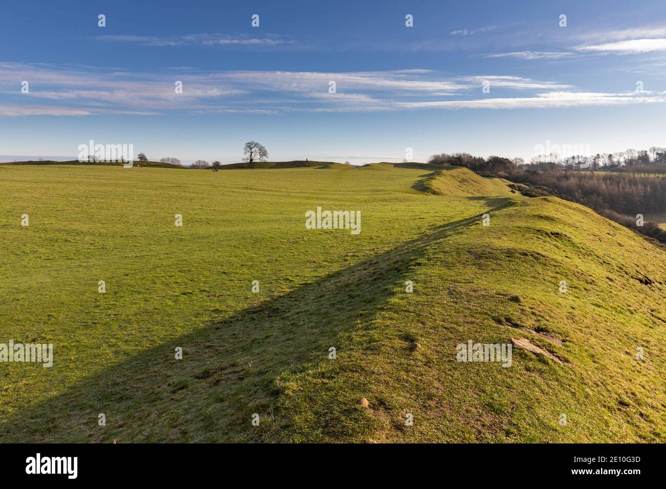 Iron Age Hillfort di Burrough Hill, Burrough on the Hill, Leicestershire, Inghilterra, Regno Unito Foto Stock