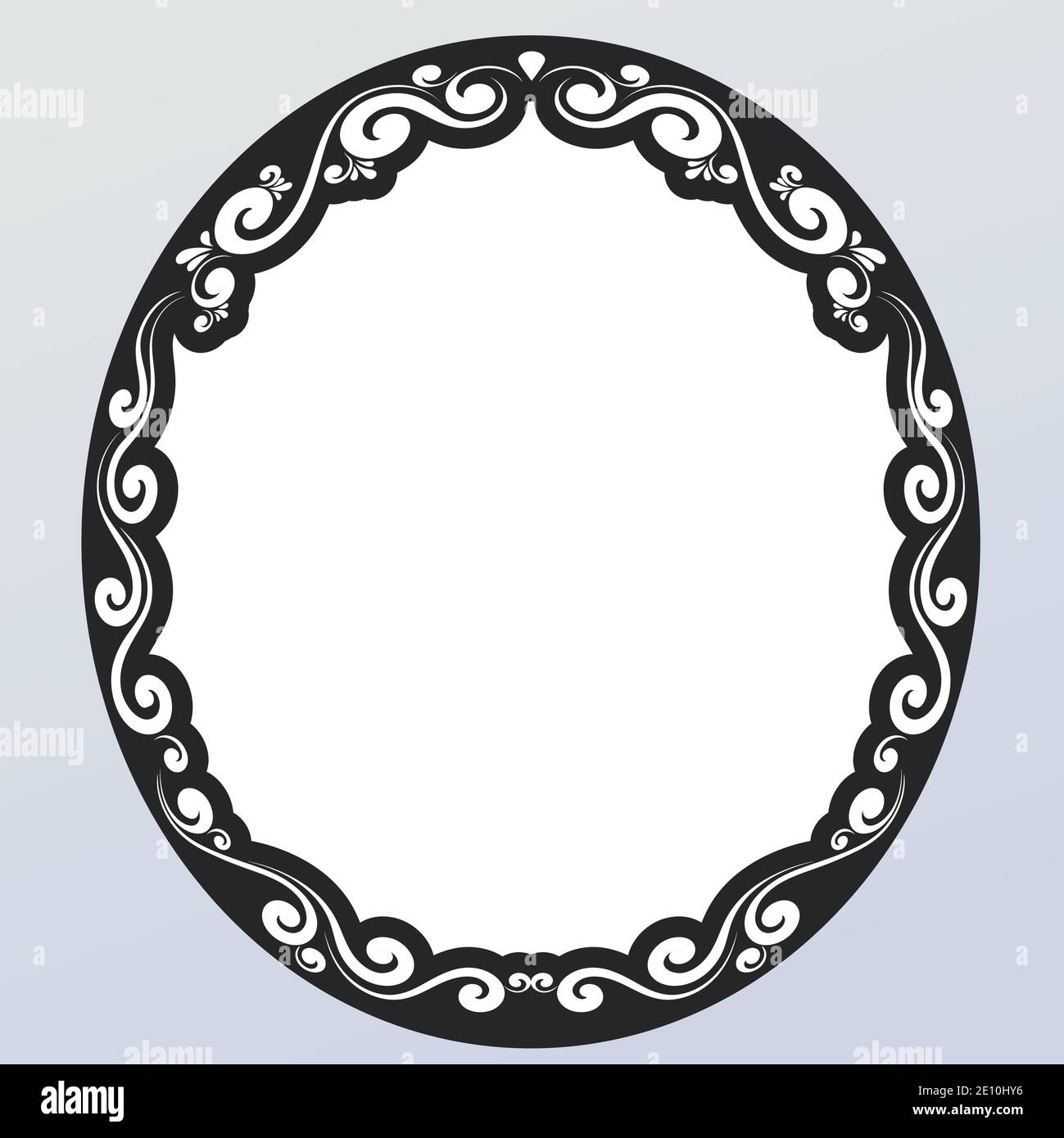 Cornice ovale decorativa vintage Illustrazione Vettoriale