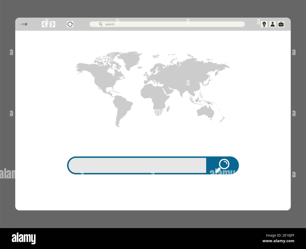 Finestra semplice del browser vettoriale piatto. Illustrazione del concetto di icona moderna . Illustrazione Vettoriale