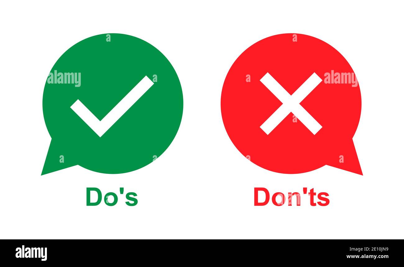 Icona del parlato vettore bolla come dos e donts. flat semplice tendenza logotipo moderno disegno grafico . Illustrazione Vettoriale