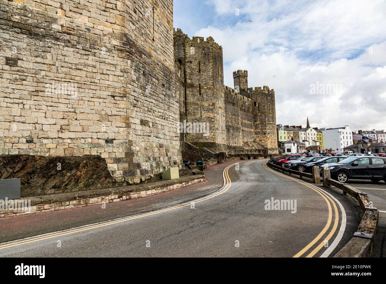 Caernarfon Castle, Gwynedd, il Galles del Nord Foto Stock