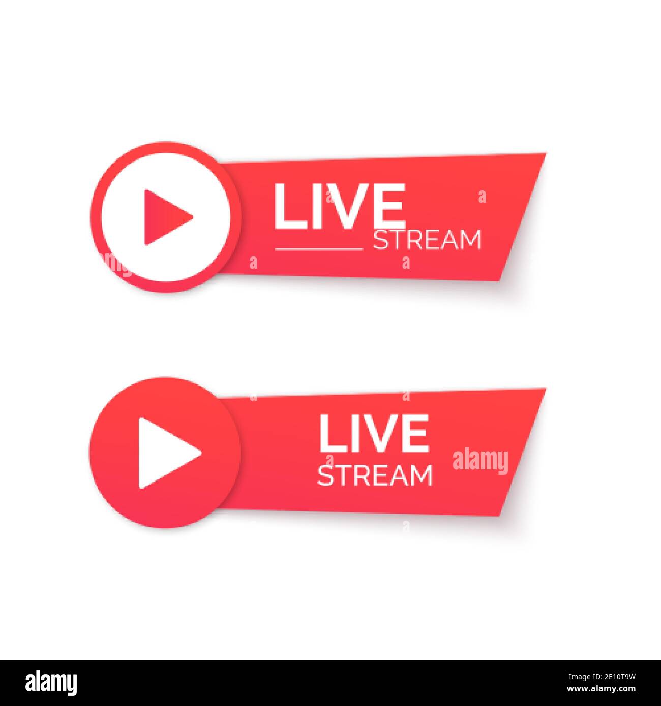 Icona rossa Live Streaming. Banner streaming online. Vettore Illustrazione Vettoriale