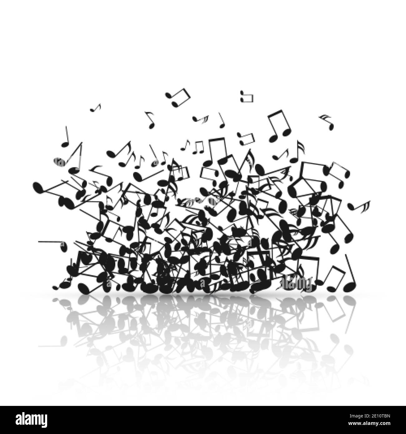 Sfondo musicale astratto con simboli di nota neri. Illustrazione vettoriale Illustrazione Vettoriale