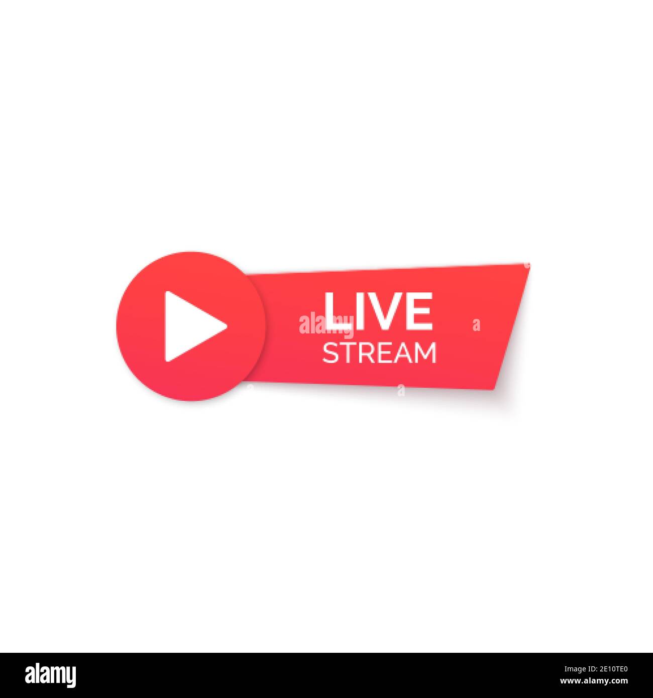 Icona rossa Live Streaming. Banner streaming online. Illustrazione vettoriale Illustrazione Vettoriale