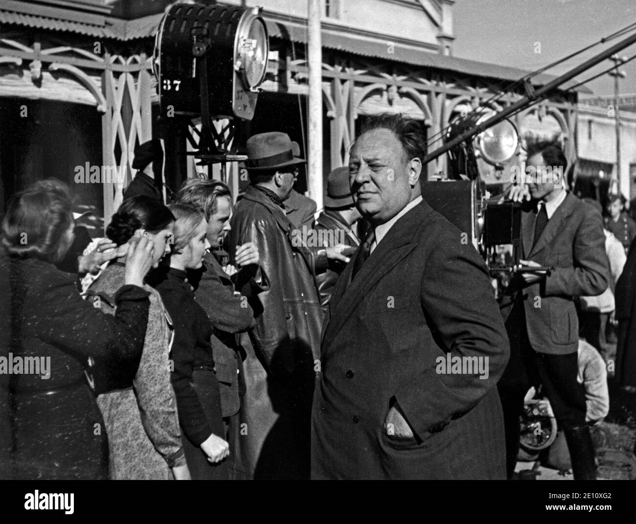 Attore Emil Jannings al set del film Ohm Krüger (zio Krüger), 1941, Berlino, Germania Foto Stock