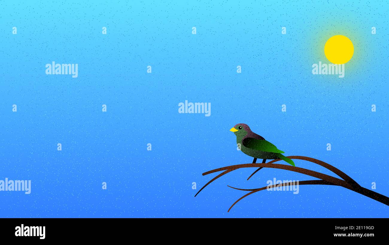 Uccello vettoriale in stile pennello grana Illustrazione Vettoriale