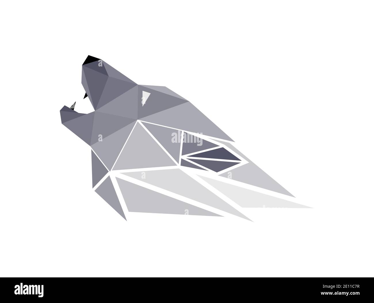Lupo vettoriale in stile poly basso Illustrazione Vettoriale