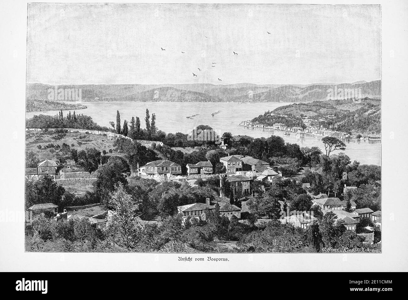 'Ansicht vom Bosforo' o Vista del Bosforo', Costantinopoli, Turchia, illustrazioni da 'Die Hauptstädte der Welt', Brelasu circa 1897 Foto Stock