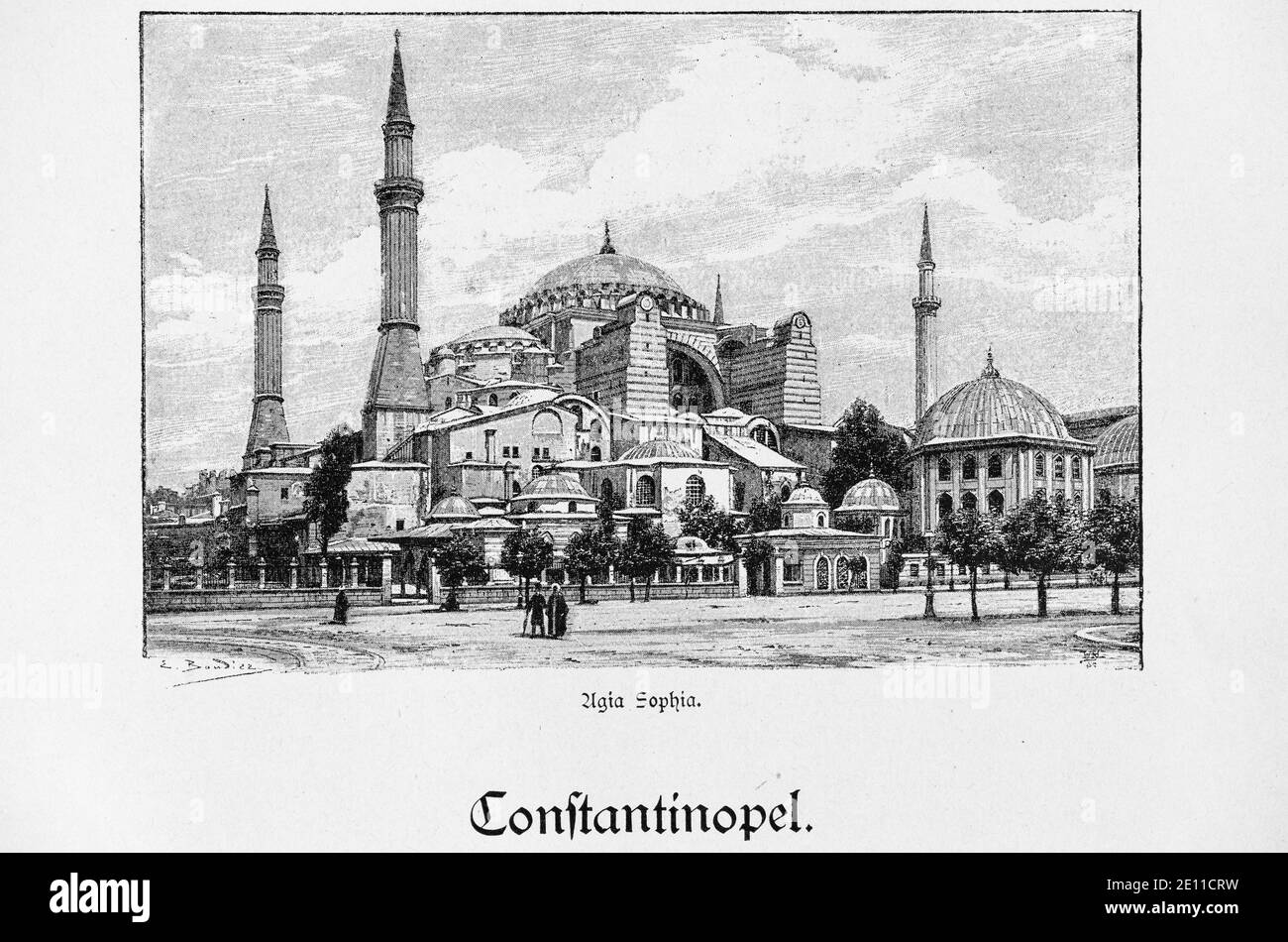 Vista della Moschea 'Agia Sophia' o Hagia Sophia, Constantinopel, Turchia, illustrazioni da 'Die Hauptstädte der Welt', Brelasu circa 1897 Foto Stock