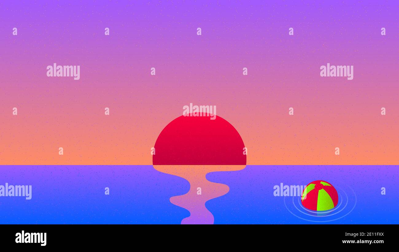 Mare vettoriale in stile pennello grana Illustrazione Vettoriale