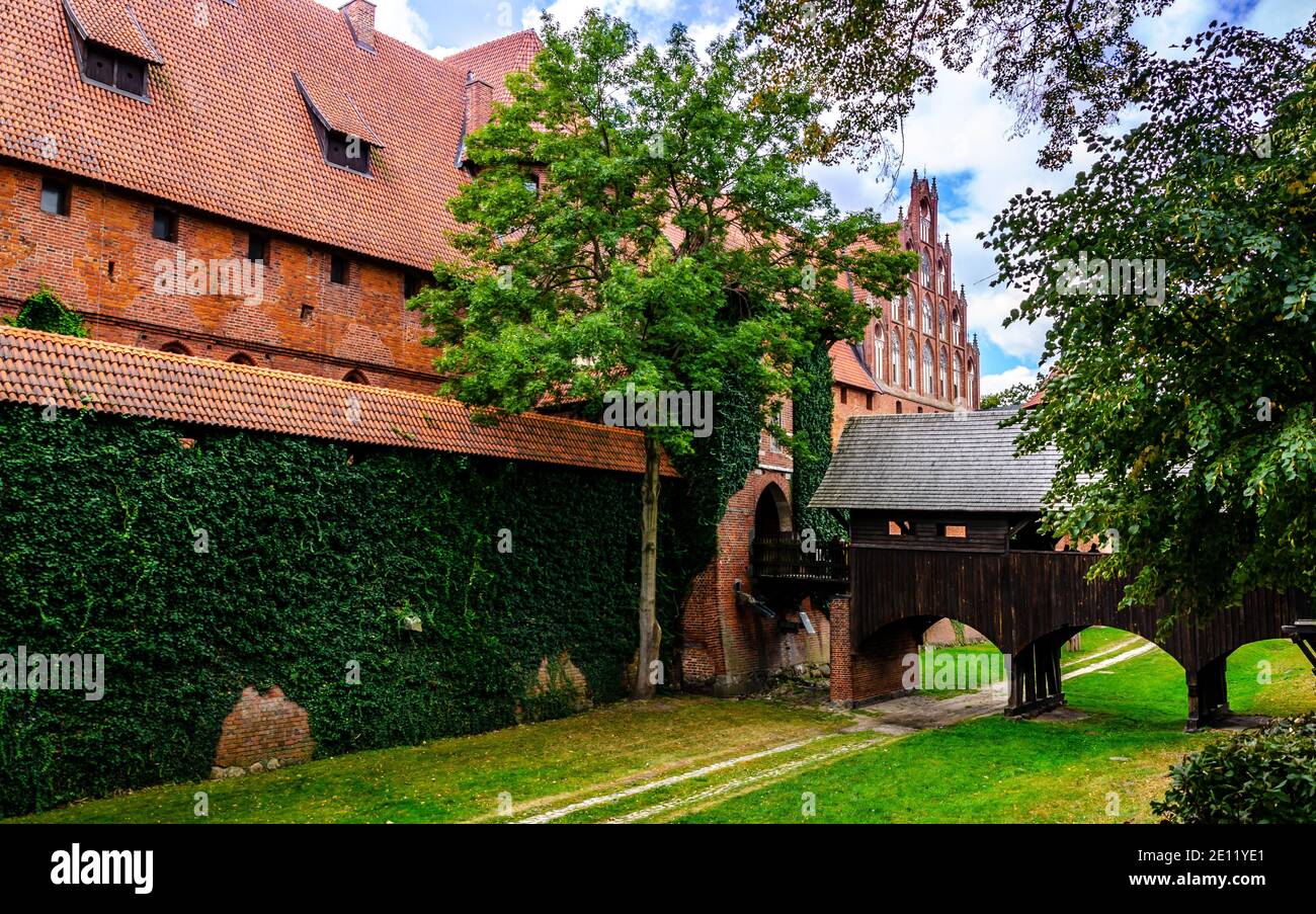 Malbork , Polonia . Ingresso al Teutonic Knights Castle. Foto Stock