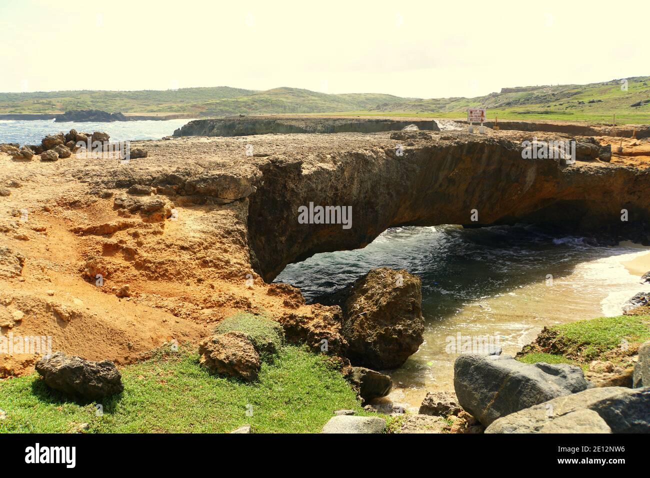 Il famoso Ponte Naturale di Andicuri Beach, Aruba Foto Stock