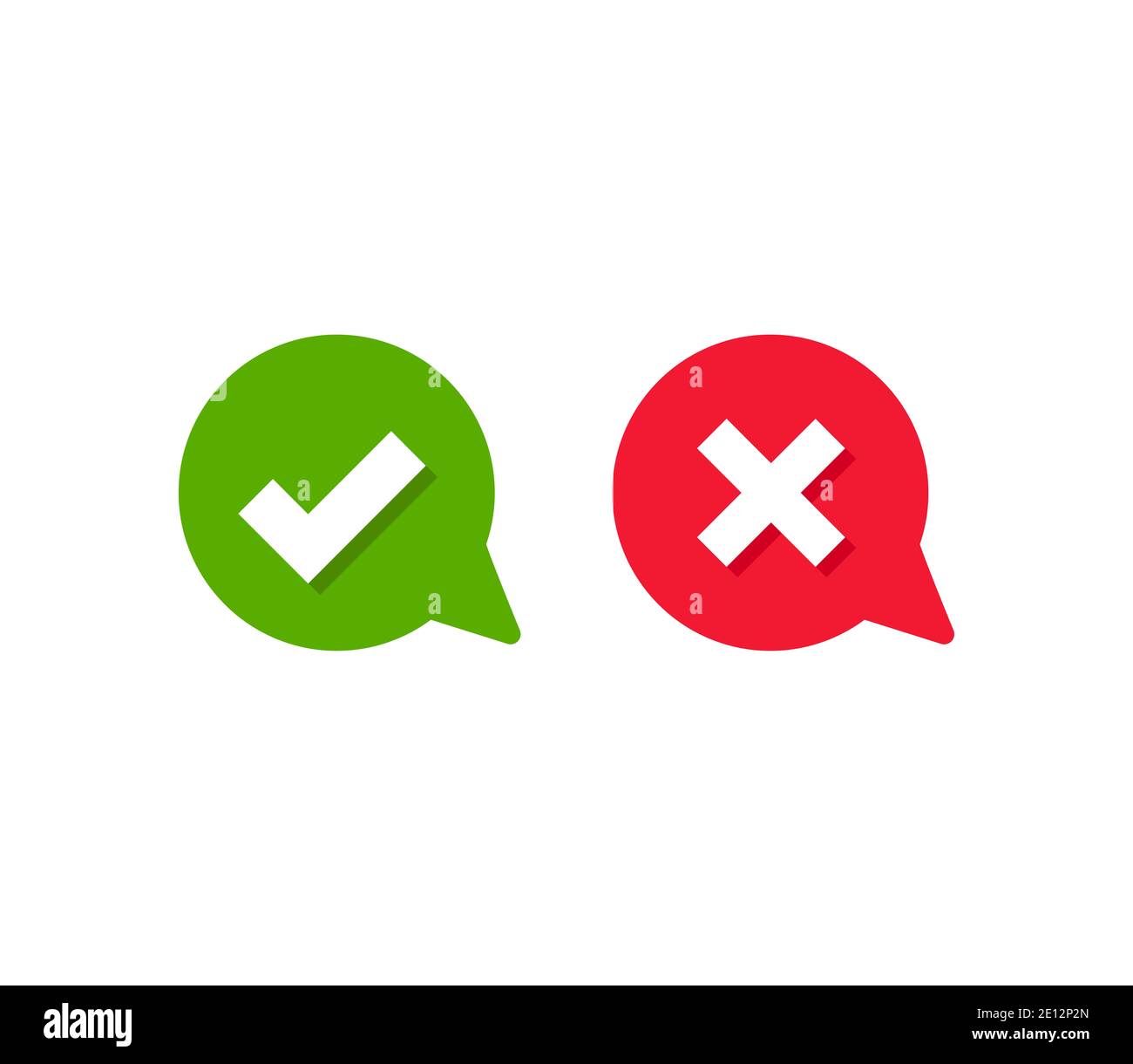 Icona del simbolo con segno di spunta a croce - Illustrazione del vettore Foto Stock