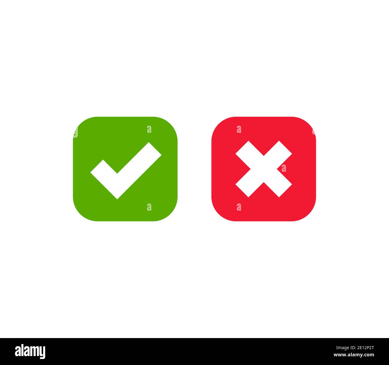 Icona del simbolo con segno di spunta a croce - Illustrazione del vettore Foto Stock