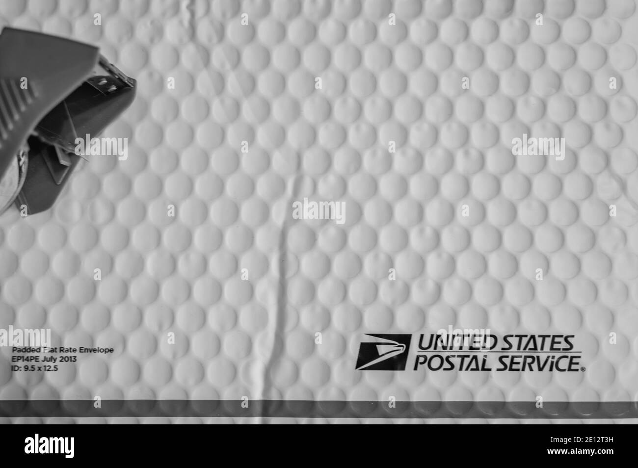 Materiale di imballaggio bianco per la spedizione di merci Foto Stock